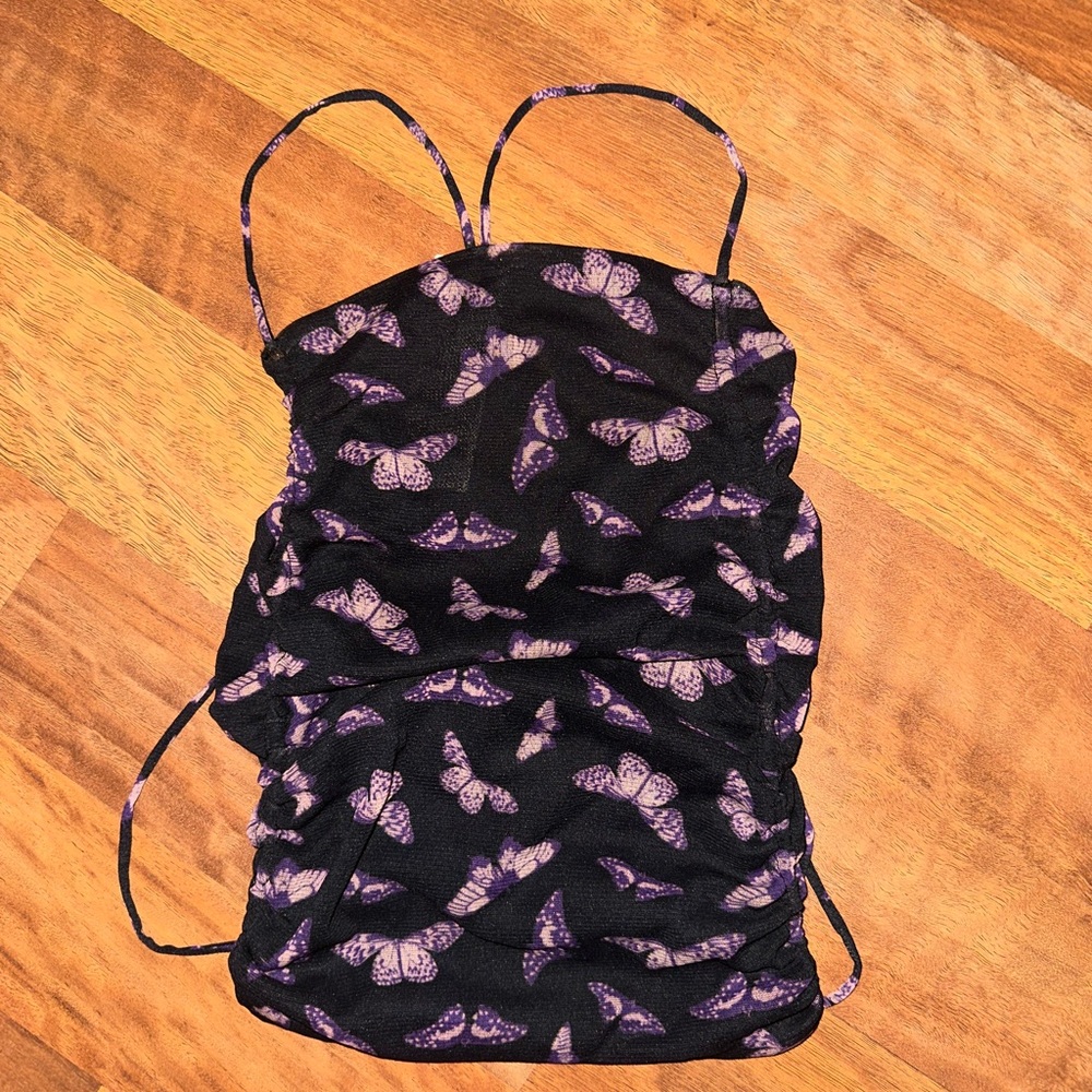 Urban Outfitters Black Butterfly Top